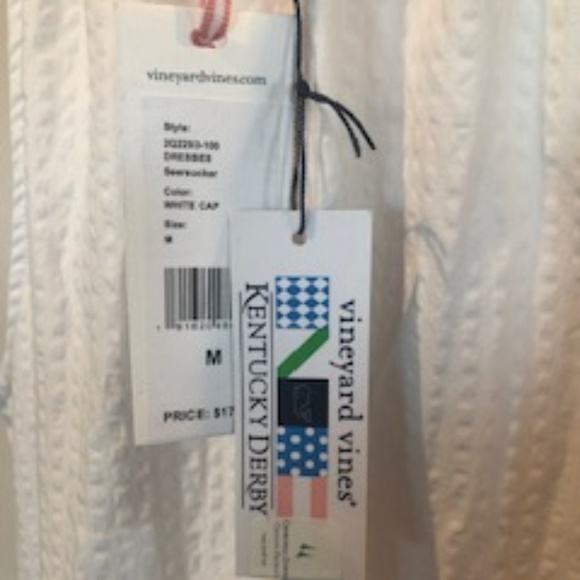 Vineyard Vines Seersucker Flounce Tie Neck Dress - Picture 6 of 6